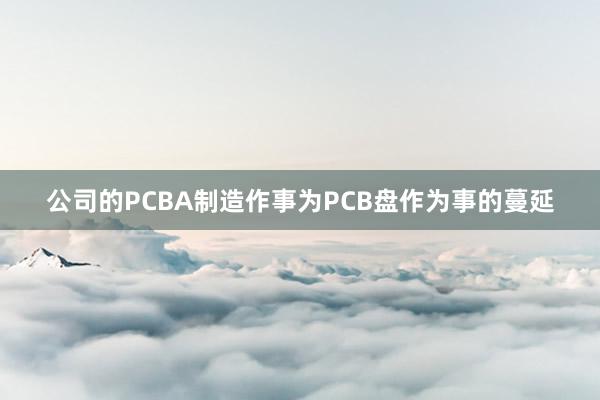 公司的PCBA制造作事为PCB盘作为事的蔓延